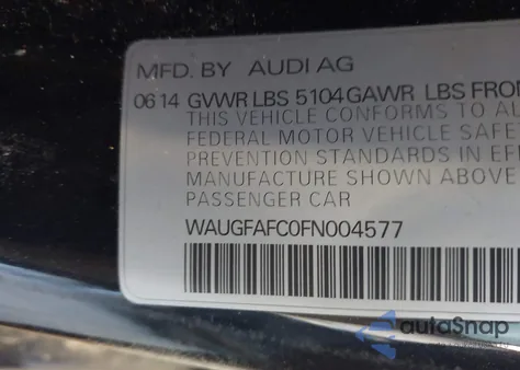 2015 Audi A6 2.0T Premium z USA, uszkodzony, nr VIN WAUGFAFC0FN004577